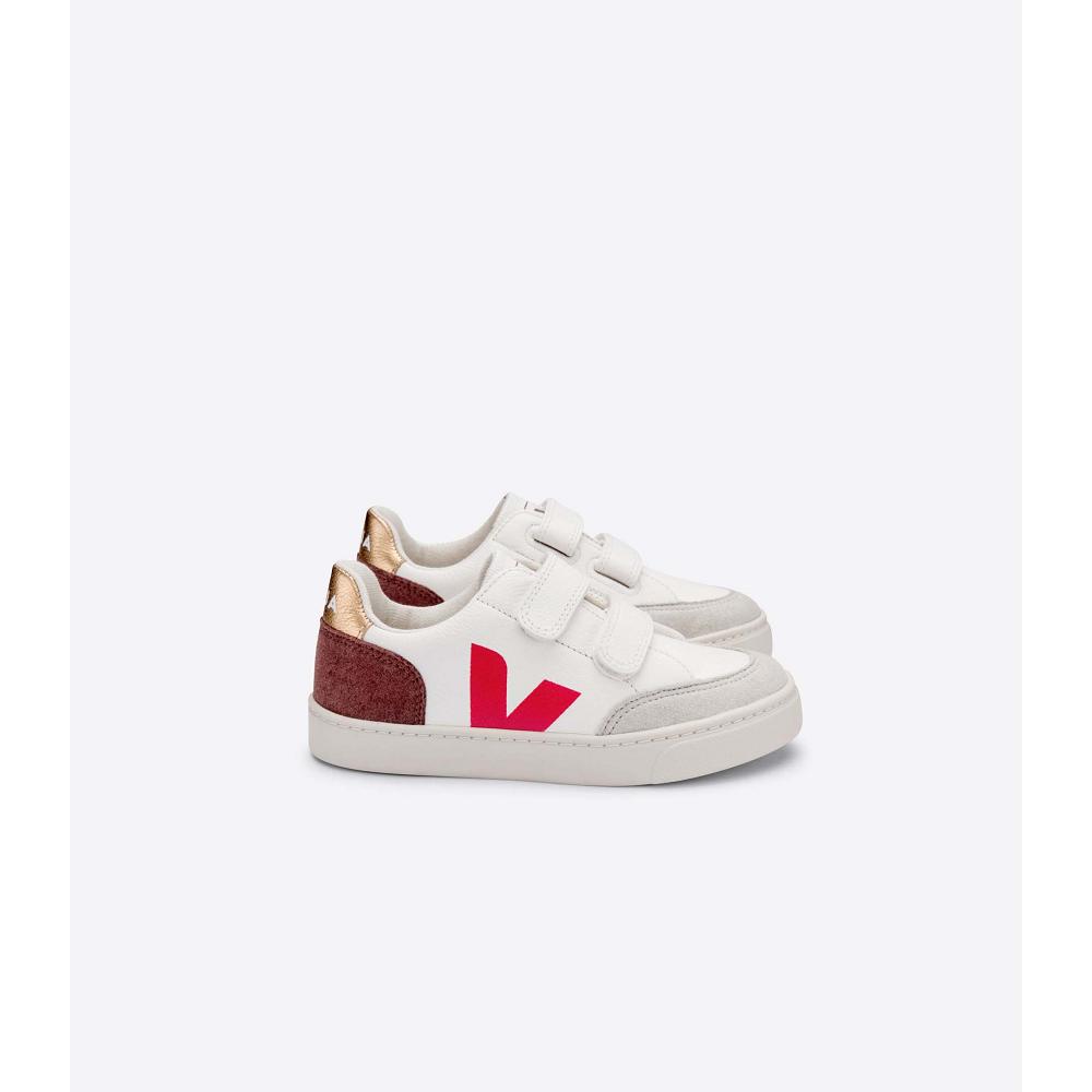 Veja V-12 CHROMEFREE Sko Barn White/Orange | NO 748LIS